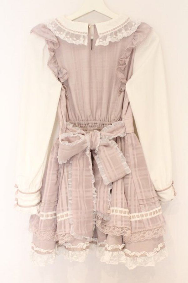 画像3: LIZ LISA / シアーチェックエプロンフリルワンピース 0 ピンク O-26-03-21-1041-LO-OP-OW-OS (3)