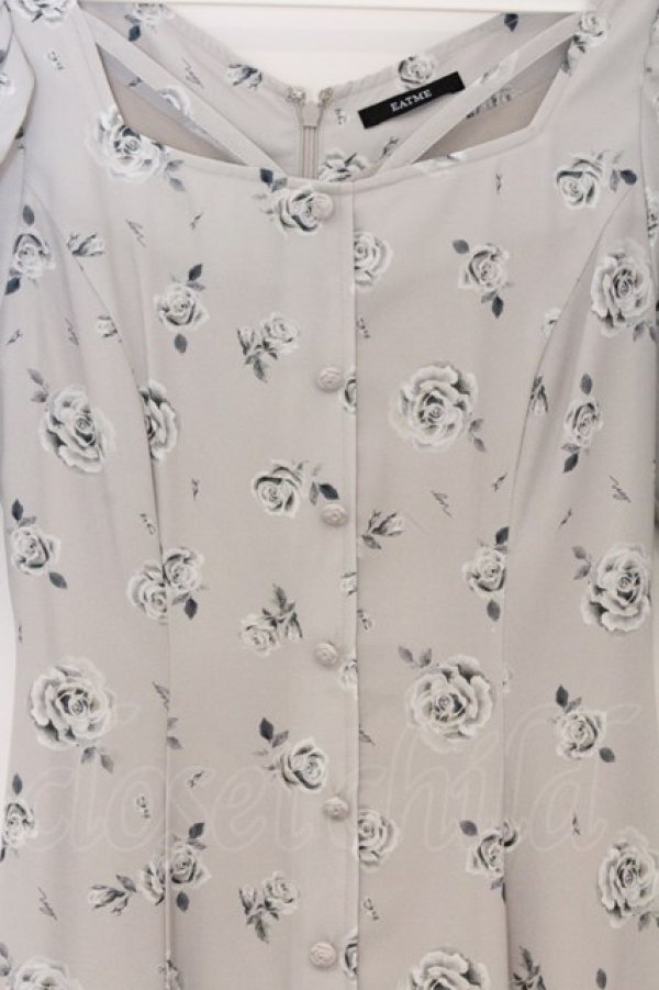 画像2: EATME / ROSE PRINTスクエアネックワンピース S グレー O-26-03-21-1042-LO-OP-OW-OS (2)
