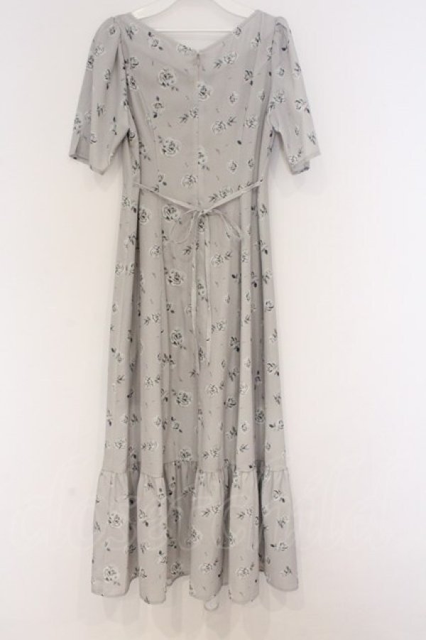 画像3: EATME / ROSE PRINTスクエアネックワンピース S グレー O-26-03-21-1042-LO-OP-OW-OS (3)