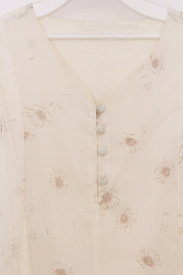 画像2: An MILLE / 花柄シフォンワンピース  アイボリー O-26-03-21-1044-EL-OP-OW-OS (2)