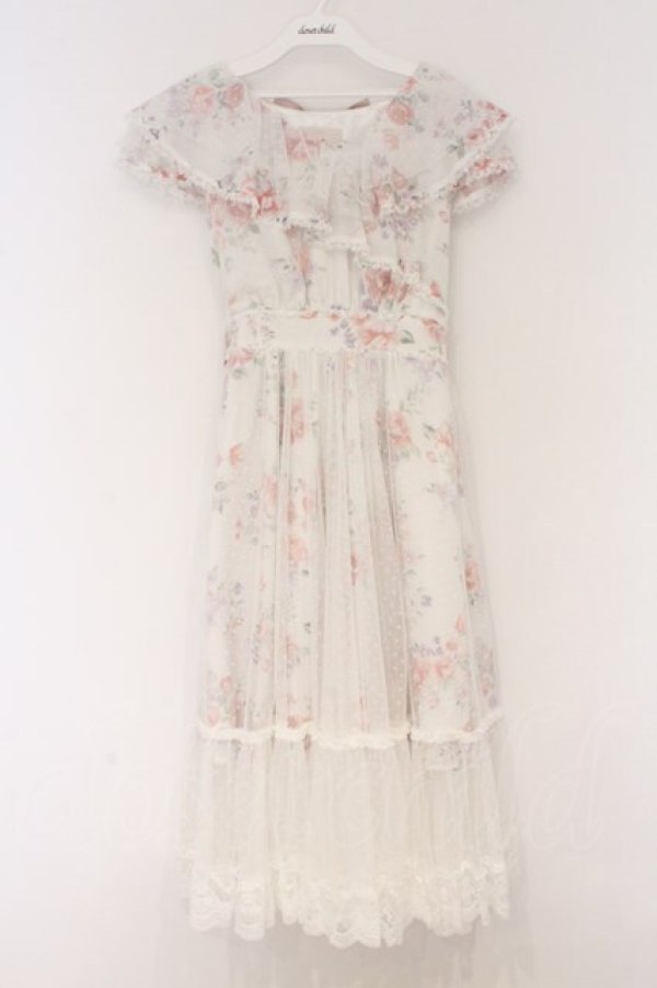 画像1: mille fille closet by LODISPOTTO / My Sweet Gardenワンピース M シロ O-26-03-21-1047-LO-OP-OW-OS (1)