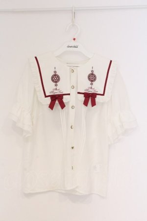 画像: Amavel / Magical Tarotフリルブラウス F シロ×ピンク O-26-03-21-1049-CA-BL-OW-OS