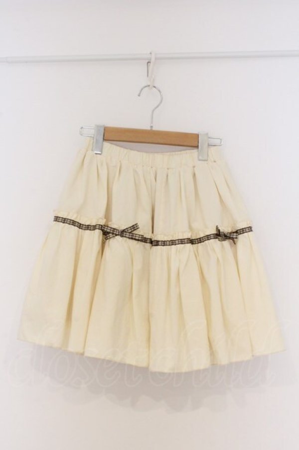 画像1: DearMyLove / パニエにもなる ギンガムリボンorオーガンジー リバーシブルチュチュスカート M アイボリー O-26-03-21-1051-EL-SK-OW-OS (1)