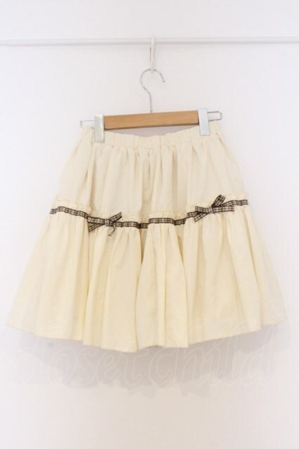 画像3: DearMyLove / パニエにもなる ギンガムリボンorオーガンジー リバーシブルチュチュスカート M アイボリー O-26-03-21-1051-EL-SK-OW-OS (3)
