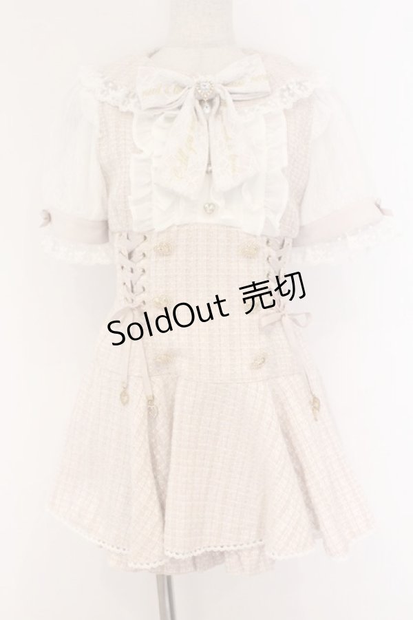 画像1: LIZ LISA / メッセージリボンツイードセットアップ 0 ピンク O-26-03-21-1006-LO-OP-OW-OS (1)