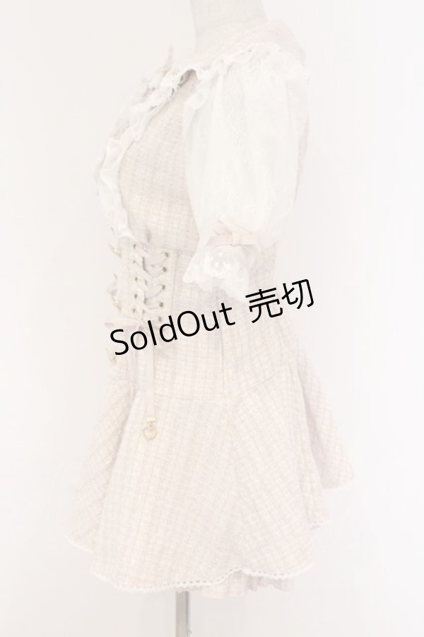 画像3: LIZ LISA / メッセージリボンツイードセットアップ 0 ピンク O-26-03-21-1006-LO-OP-OW-OS (3)