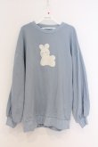 画像1: merry jenny / 【求心フレンズコラボ】う さぎさんスウェ  サックス O-26-03-21-1013-LO-TO-IG-OS (1)