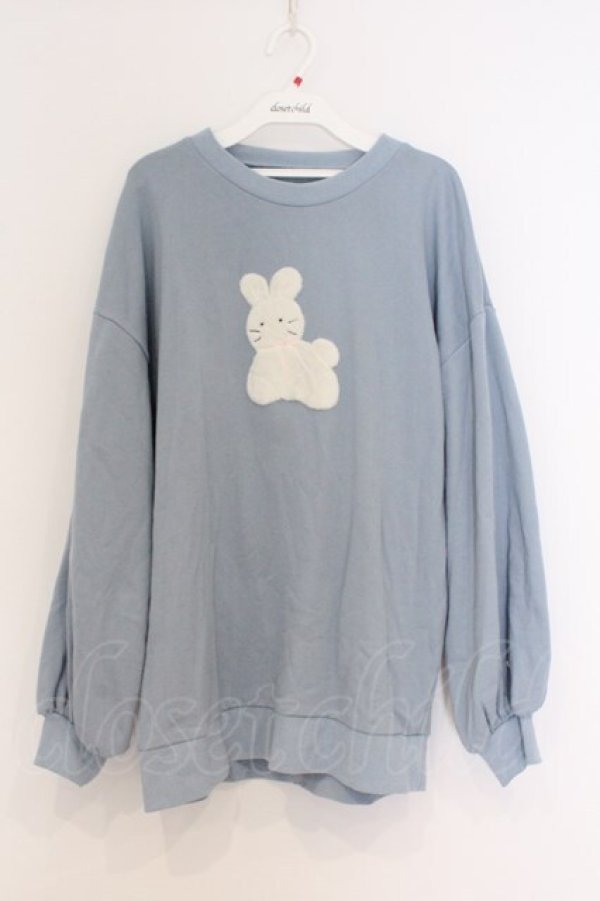 画像1: merry jenny / 【求心フレンズコラボ】う さぎさんスウェ  サックス O-26-03-21-1013-LO-TO-IG-OS (1)