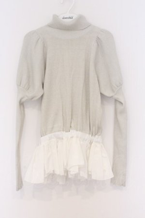 画像: Fickle Bebe / グリッターペプラムニット 0 シロ O-26-03-21-1019-0-TO-IG-OS