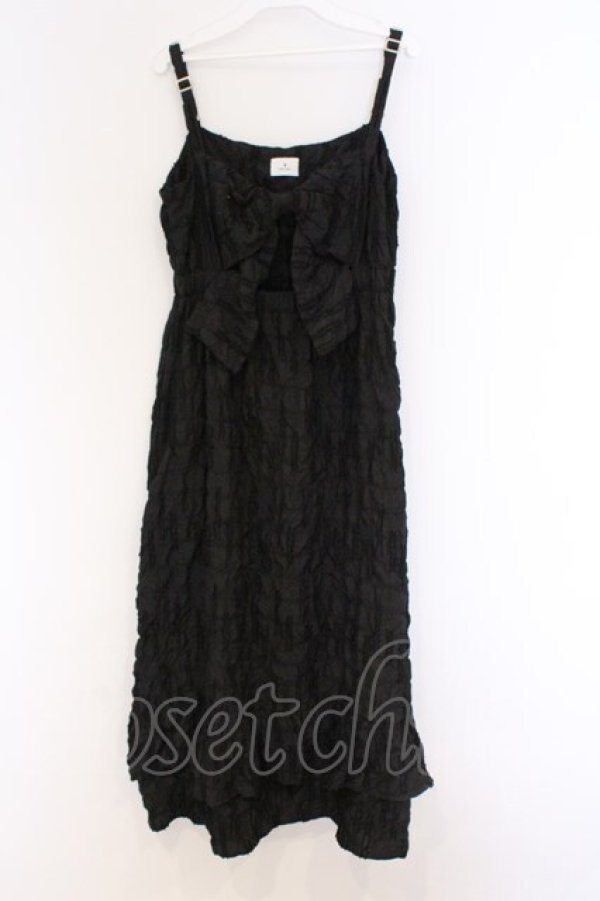 画像1: merry jenny / Bigリボンキャミワンピース  クロ O-26-03-21-1023-LO-OP-IG-OS (1)