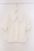 画像1: Moi-meme-Moitie / スカラップコットンレースパフ袖ブラウス 9号 ホワイト O-26-03-21-059-MO-BL-OW-OS (1)
