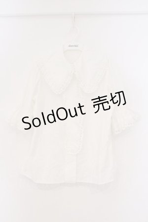 画像: Moi-meme-Moitie / スカラップコットンレースパフ袖ブラウス 9号 ホワイト O-26-03-21-059-MO-BL-OW-OS