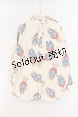 画像: MEN'S KANEKO ISAO / テディ柄シャツ  アイボリー O-26-03-21-061-LO-BL-IG-OS