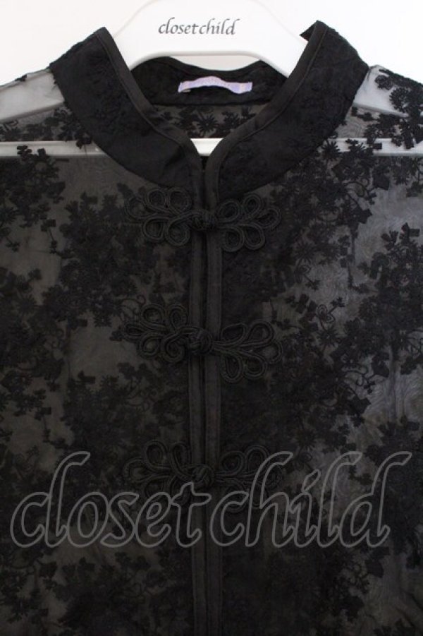 画像2: axes femme kawaii / シースルーチャイナブラウス M クロ O-26-03-21-067-AX-BL-IG-OS (2)