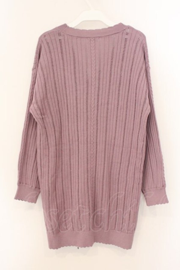 画像3: axes femme / 桜刺繍ロングニットカーデ M ピンク O-26-03-21-069-AX-TO-IG-OS (3)