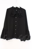 画像1: axes femme / ジャボ風フリルブラウス  クロ O-26-03-21-070-AX-BL-IG-OS (1)
