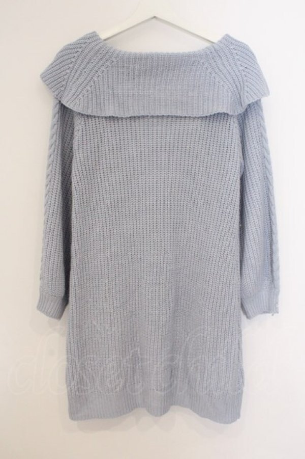 画像3: axes femme / Ｗ編み上げニットチュニック  サックス O-26-03-21-078-AX-OP-IG-OS (3)