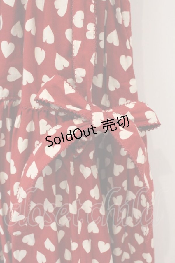 画像3: WONDERFUL WORLD / ハート柄ノースリーブワンピース  アカ O-26-03-21-007-LO-OP-IG-OS (3)