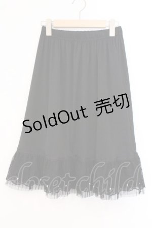 画像: axes femme / レース×プリーツペチスカート  クロ O-26-03-21-080-AX-SK-IG-OS