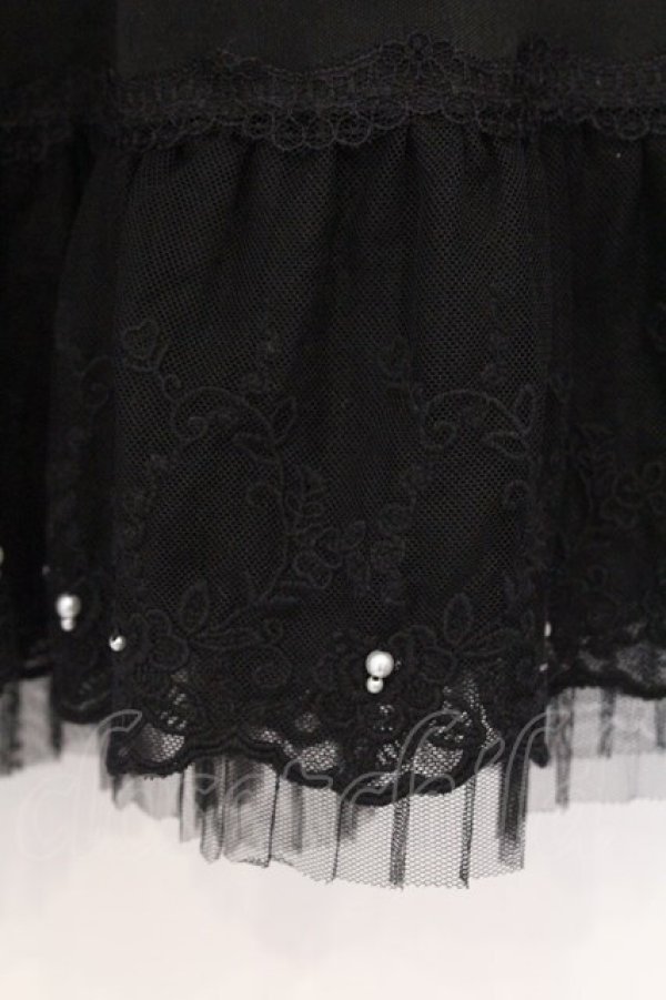 画像2: axes femme / レース×プリーツペチスカート  クロ O-26-03-21-080-AX-SK-IG-OS (2)