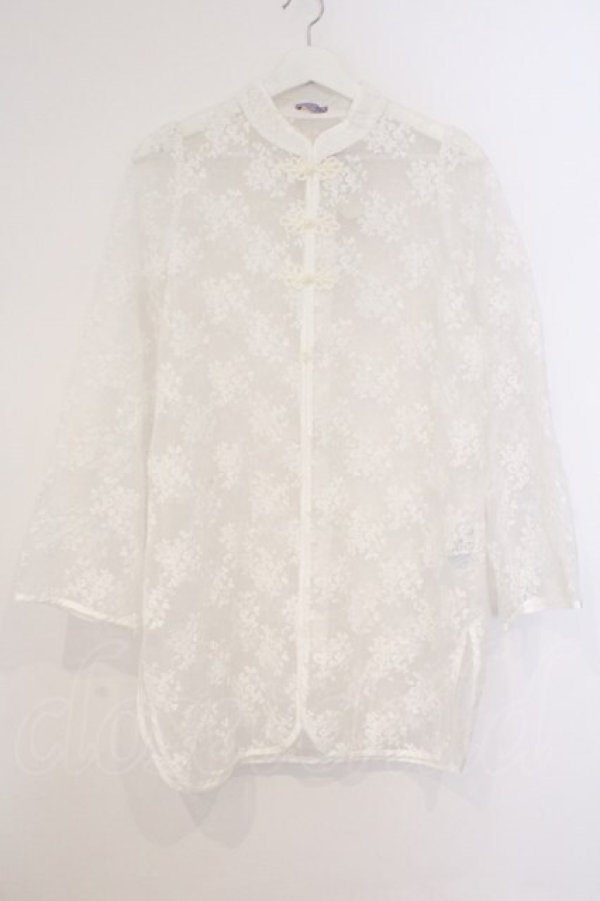 画像1: axes femme kawaii / シースルーチャイナブラウス  シロ O-26-03-21-081-AX-BL-IG-OS (1)