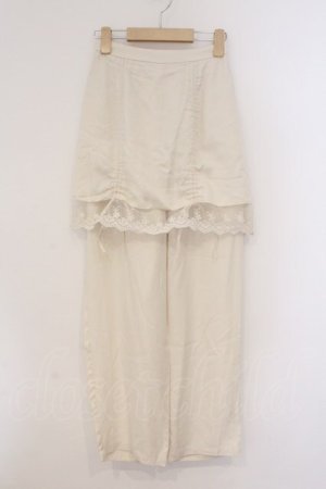 画像: merry jenny / サテンレイヤードパンツ  オフシロ O-26-03-21-082-LO-PA-IG-OS