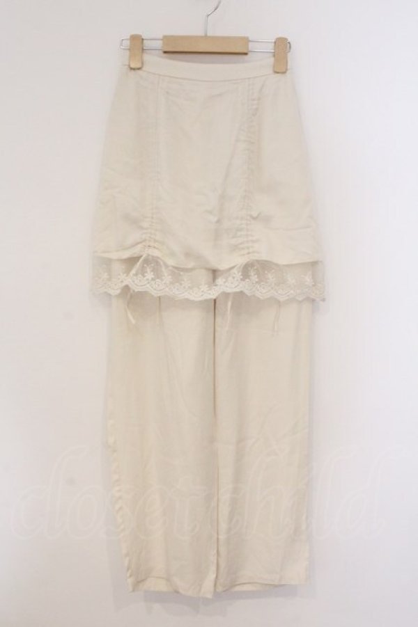 画像1: merry jenny / サテンレイヤードパンツ  オフシロ O-26-03-21-082-LO-PA-IG-OS (1)