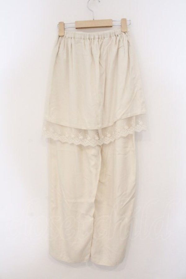 画像3: merry jenny / サテンレイヤードパンツ  オフシロ O-26-03-21-082-LO-PA-IG-OS (3)