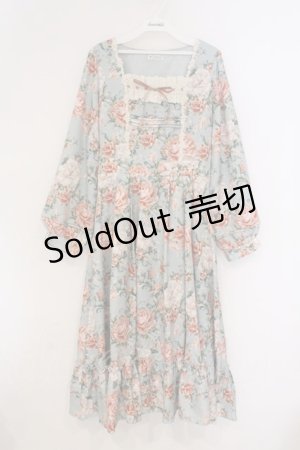 画像: axes femme / ブルームフラワー柄ワンピース F ミント O-26-03-21-083-AX-OP-IG-OS