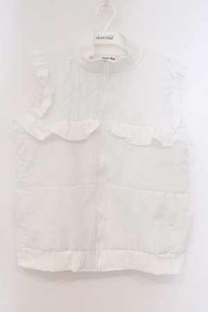 画像: Fickle Bebe / フリルパディングベスト  シロ O-26-03-21-084-0-TO-IG-OS
