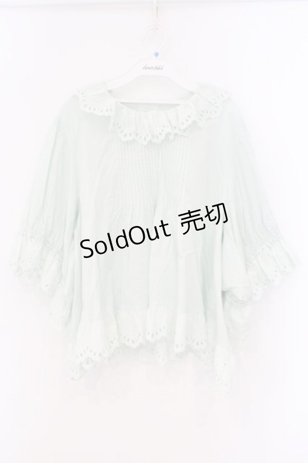 画像1: PINK HOUSE / スカラップレース使いブラウス【お直しあり】  ミント O-26-03-21-008-LO-BL-IG-OS (1)