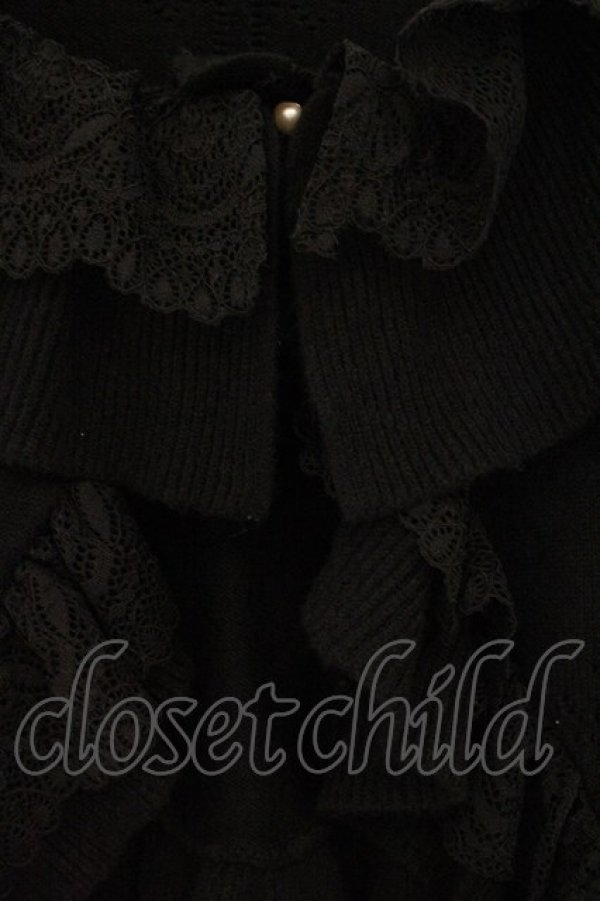 画像2: Chalmiere / クロス透かし編みニットカーデ M クロ O-26-03-21-089-0-TO-OW-OS (2)