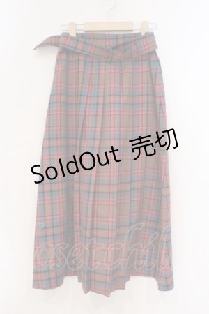 画像: MILK / TEDDY CHECK ロングスカート  ピンク×ブラウン O-26-03-21-091-ML-SK-OW-OS