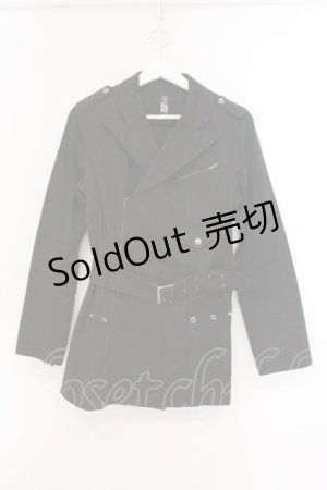 画像: BPN / スナップ配色ライダースジャケット【※状態難※】 M ブラック O-26-03-21-092-GO-JA-OW-OS