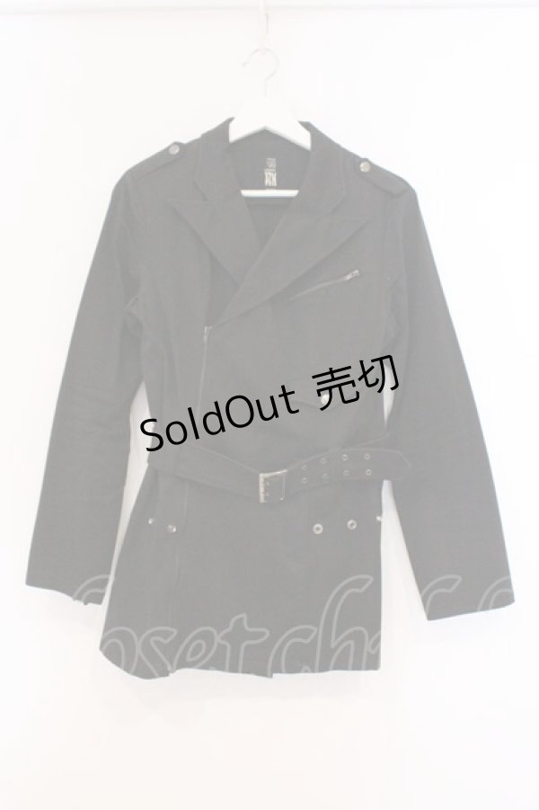 画像1: BPN / スナップ配色ライダースジャケット【※状態難※】 M ブラック O-26-03-21-092-GO-JA-OW-OS (1)