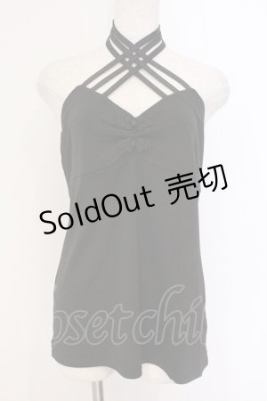 画像: Qutie Frash / クロスキャミ L ブラック O-26-03-21-095-QU-TO-OW-OS