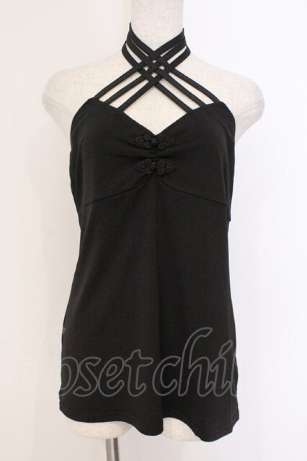 画像1: Qutie Frash / クロスキャミ L ブラック O-26-03-21-095-QU-TO-OW-OS (1)