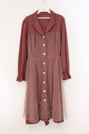 画像: axes femme / チュール重ねコーディガン F ピンク O-26-03-21-097-AX-TO-IG-OS