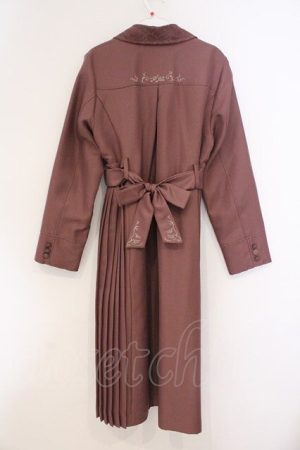 画像3: axes femme / サイドプリーツロングコート L ピンク O-26-03-21-098-AX-CO-IG-OS (3)