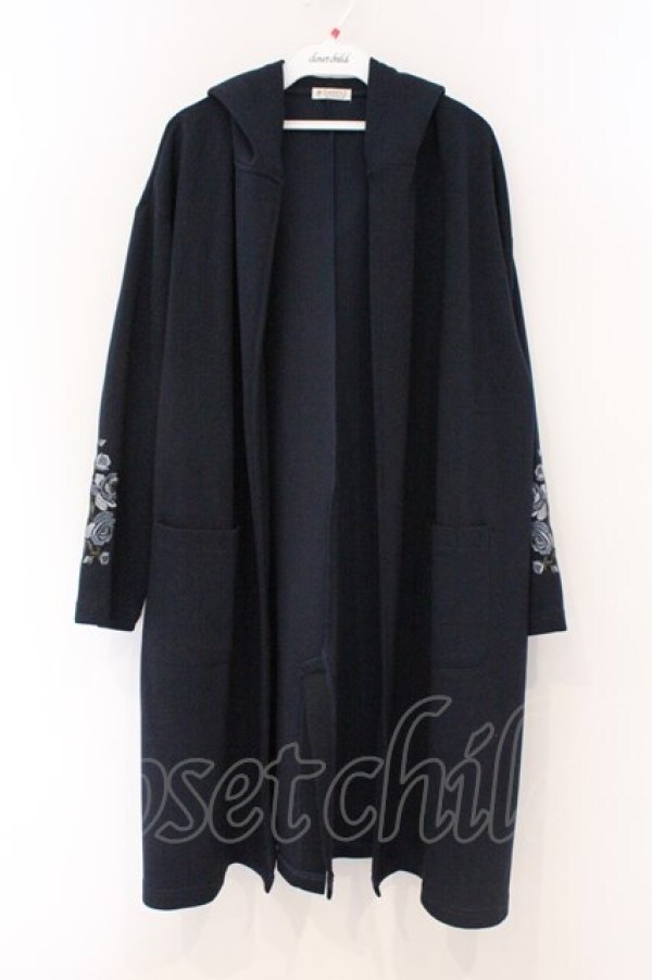 画像1: axes femme / 袖刺繍コーデイガン F ネイビー O-26-03-21-101-AX-TO-IG-OS (1)