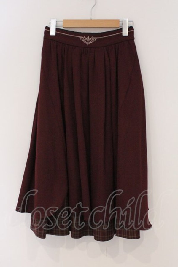 画像1: axes femme / 裾切替タックスカート F ワイン O-26-03-21-104-AX-SK-IG-OS (1)