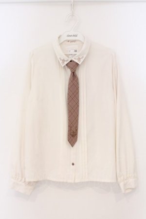 画像: axes femme / チェック柄ネクタイ付ブラウス F オフシロ O-26-03-21-105-AX-BL-IG-OS