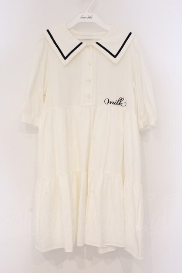 画像1: MILK / Sailorティアードワンピース  シロ O-26-03-21-121-ML-OP-IG-OS (1)