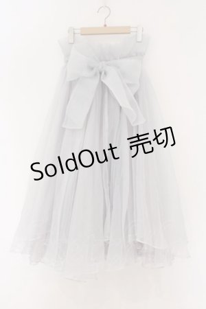 画像: LA BELLE ETUDE / Odette オーガンジースカート  ミントグレー O-26-03-21-125-GO-SK-IG-OS