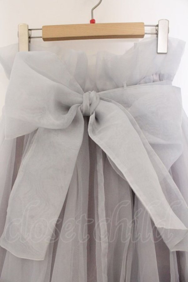 画像2: LA BELLE ETUDE / Odette オーガンジースカート  ミントグレー O-26-03-21-125-GO-SK-IG-OS (2)