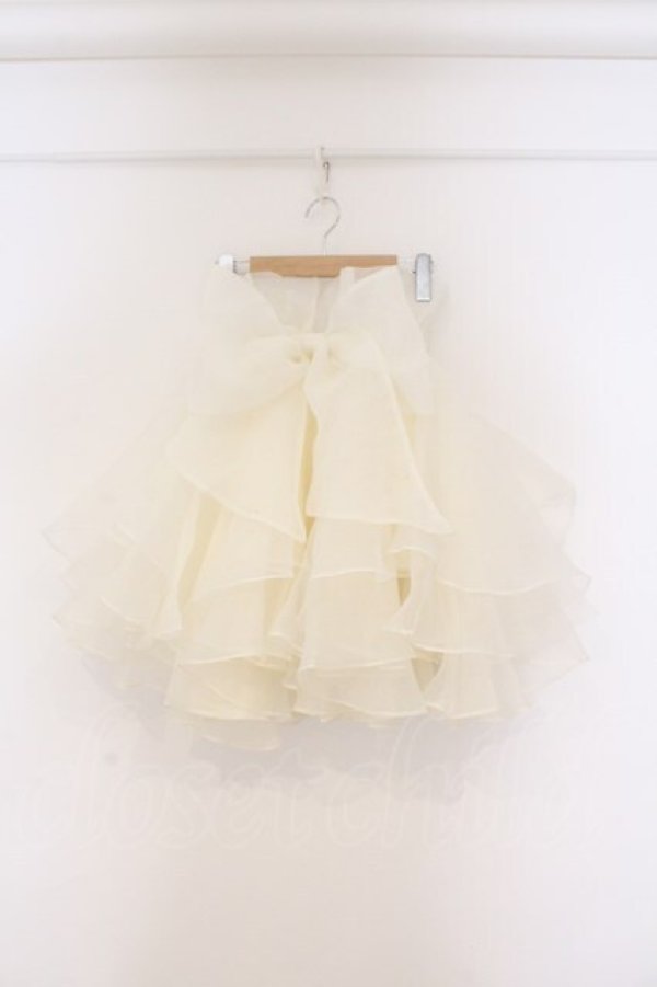 画像1: LA BELLE ETUDE / Odette MINI ボリューオーガンジースカート  アイボリー O-26-03-21-127-GO-SK-IG-OS (1)