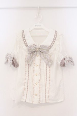 画像: LIZ LISA / ハートレース襟ブラウス  シロ O-26-03-21-129-LO-BL-IG-OS