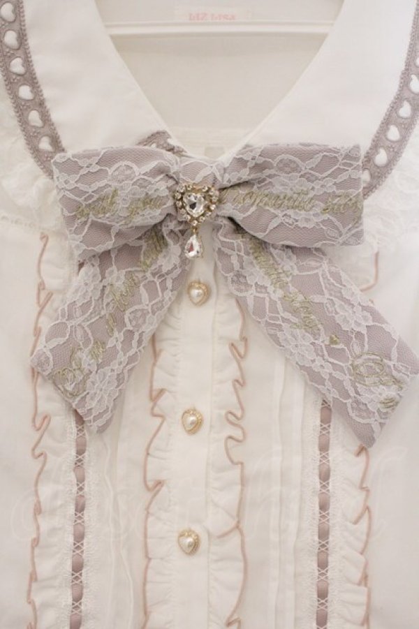 画像2: LIZ LISA / ハートレース襟ブラウス  シロ O-26-03-21-129-LO-BL-IG-OS (2)