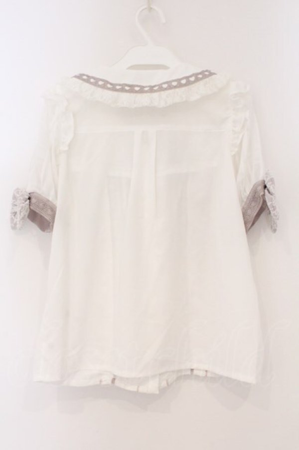 画像4: LIZ LISA / ハートレース襟ブラウス  シロ O-26-03-21-129-LO-BL-IG-OS (4)