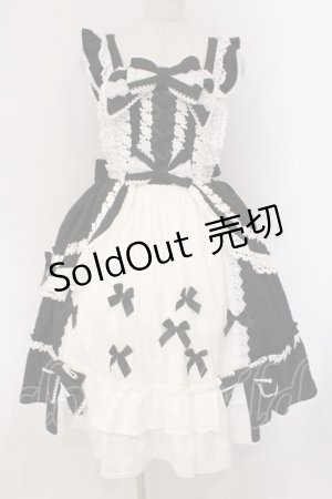 画像: Chalmiere / ブリリアントローズジャンパースカート  クロ×シロ O-26-03-21-131-0-OP-IG-OS